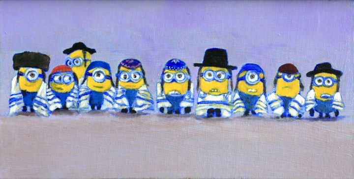 Ten Disney minoins in tallitot and kippot