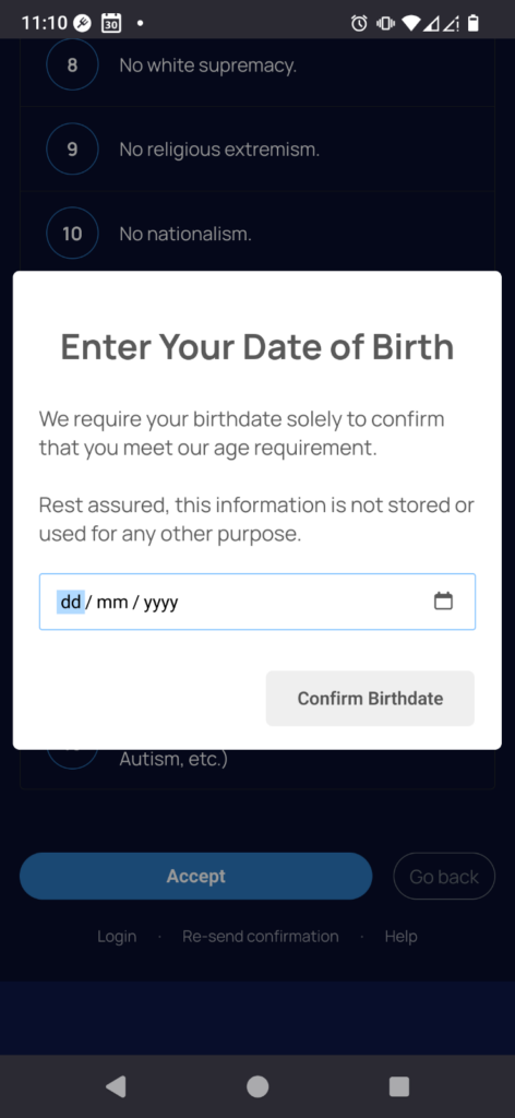 Enter Your Date of Birth